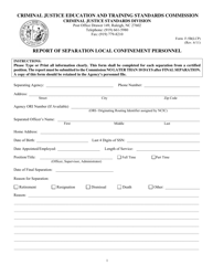 Form F-5B(LCP) Report of Separation for Local Confinement Personnel - North Carolina