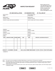 Inspection Request Form - North Carolina