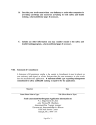 Amusement Star Program Application Form - North Carolina, Page 12