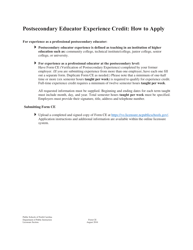 Form CE Verification of Postsecondary Educator Experience - North Carolina, Page 2