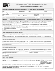 Document preview: Form VS-01 Victim Notification Request Form - North Carolina