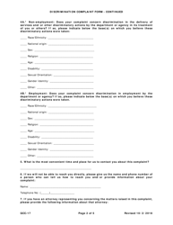 Form GCC-17 Discrimination Complaint Form - North Carolina, Page 2