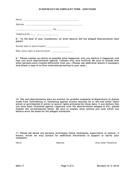 Form GCC-17 Discrimination Complaint Form - North Carolina, Page 3
