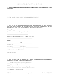 Form GCC-17 Discrimination Complaint Form - North Carolina, Page 4