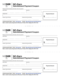 Document preview: Form NC-GARN Garnishment Payment Coupon - North Carolina
