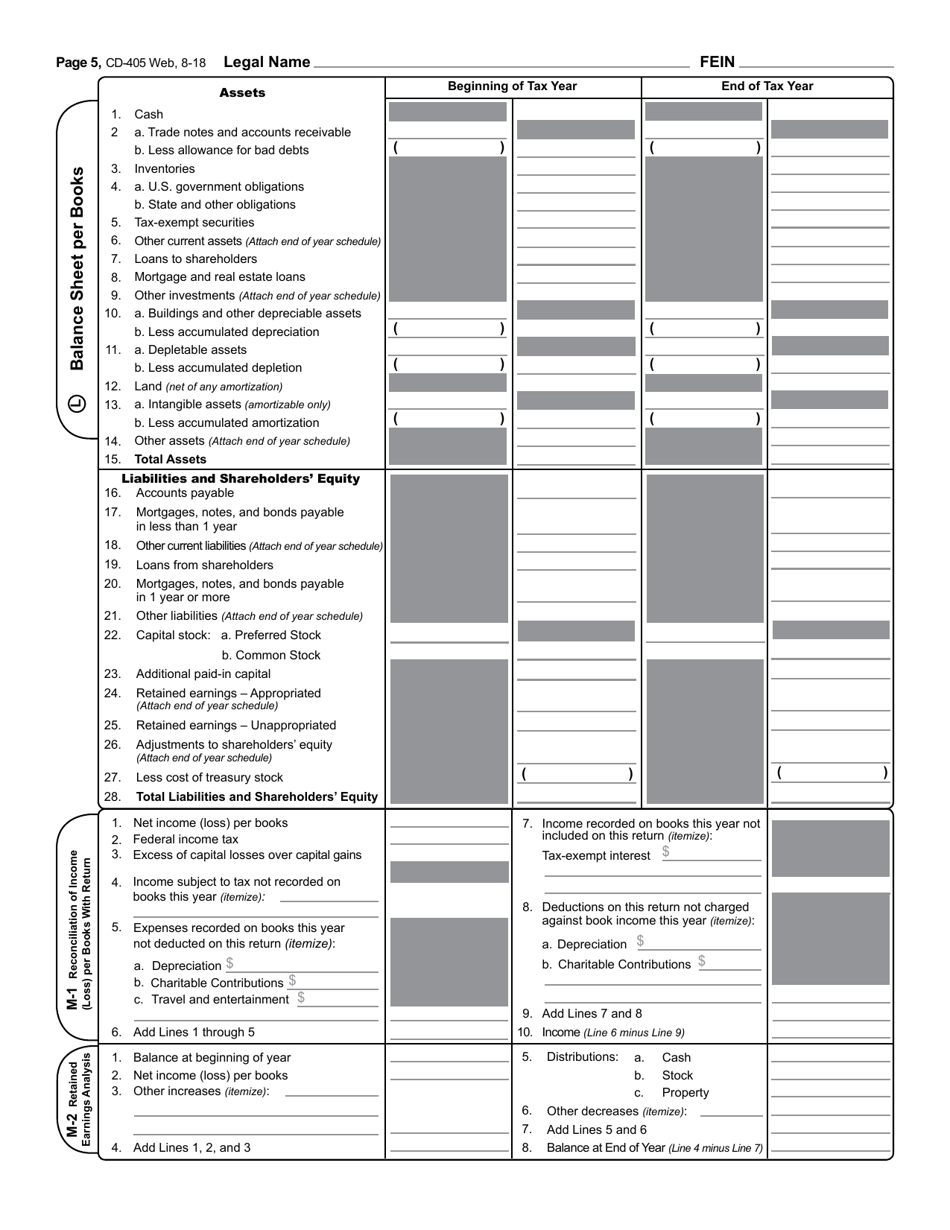 Form CD-405 C-Corporation Tax Return - North Carolina, Page 6