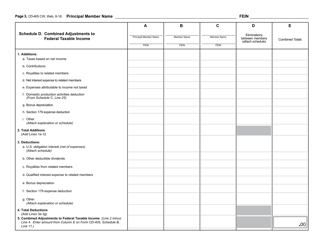 Form CD-405 CW Combined Corporate Income Tax Worksheet - North Carolina, Page 4