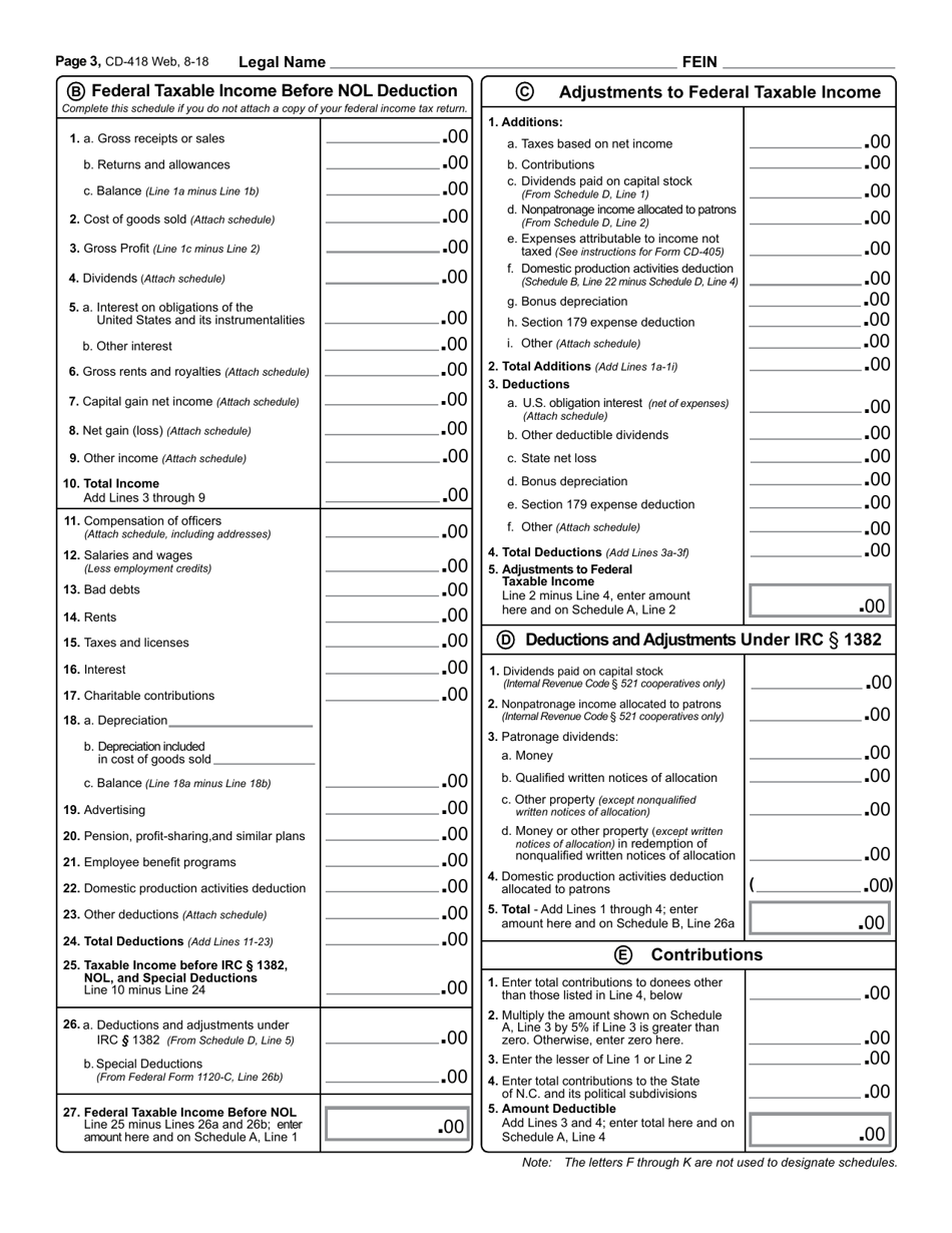 Form CD-418 Cooperative or Mutual Association - North Carolina, Page 4