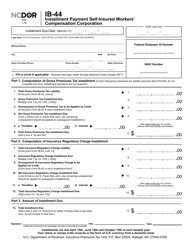 Form IB-44 Installment Payment Self-insured Workers&#039; Compensation Corporation - North Carolina, Page 2