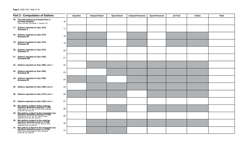 Form GAS-1241 Motor Fuel Claim for Refund Licensed Distributor / Importer Hold Harmless - North Carolina, Page 2