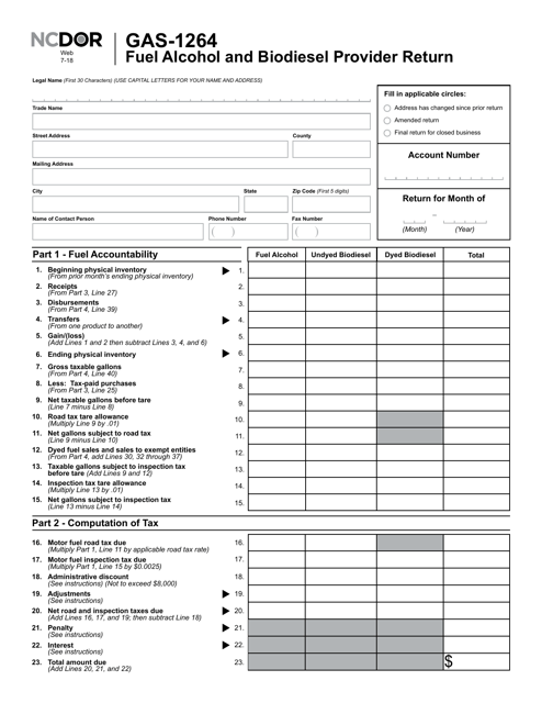 Form GAS-1264  Printable Pdf