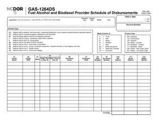 Document preview: Form GAS-1264DS Fuel Alcohol and Biodiesel Provider Schedule of Disbursements - North Carolina