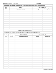 Form B-A-5 Monthly Return of Resident Cigarette Distributor - North Carolina, Page 2