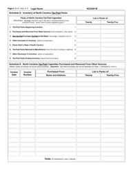 Form B-A-5 Monthly Return of Resident Cigarette Distributor - North Carolina, Page 4