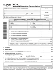 Form NC-3 &quot;Annual Withholding Reconciliation&quot; - North Carolina, Page 2