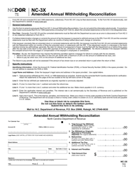 Form NC-3X Amended Annual Withholding Reconciliation - North Carolina, Page 2