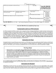 Document preview: Form NC-1099-ITIN Compensation Paid to an Itin Contractor - North Carolina