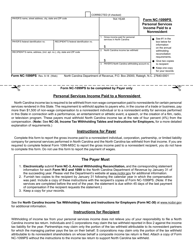 Document preview: Form NC-1099PS Personal Services Income Paid to a Nonresident - North Carolina