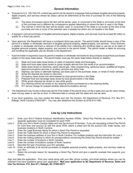 Form E-595A Application for Direct Pay Permit, Sales and Use Taxes for Tangible Personal Property, Digital Property, and Services - North Carolina, Page 2