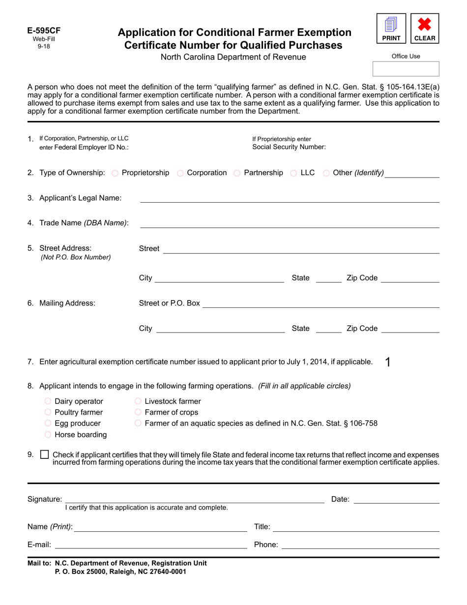 Form E 595cf Fill Out Sign Online And Download Fillable Pdf North Carolina Templateroller 5142