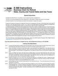 Document preview: Instructions for Form E-588 Business Claim for Refund State, County and Transit Sales and Use Taxes - North Carolina