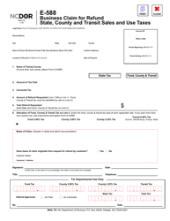 Form E-588 Business Claim for Refund State, County and Transit Sales and Use Taxes - North Carolina, Page 2