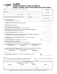 Form E-588C Utility Company Claim for Refund State, County, and Transit Sales and Use Taxes - North Carolina, Page 2