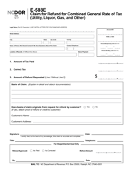 Form E-588E Claim for Refund for Combined General Rate of Tax (Utility, Liquor, Gas, and Other) - North Carolina, Page 2