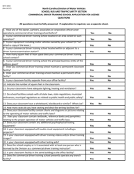 Document preview: Form SBTS-600A Commercial Driver Training School Application for License Questions - North Carolina