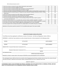 Form SBTS-612 Application for License - Commercial Driver Training Instructor - North Carolina, Page 2
