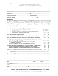 Document preview: Form DL77-BT Certificate of Behind-The-Wheel Bioptic Driver Training - North Carolina