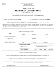 Document preview: Form MVR27PC Application for the Pisgah Conservancy License Plate - North Carolina