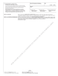 Form AOC-CV-100 SPANISH Civil Summons - North Carolina (English/Spanish), Page 2