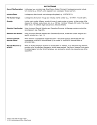 Form AOC-A-119 Request for Approval for Destruction of Records - North Carolina, Page 2