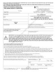 Document preview: Form AOC-CV-100 VIETNAMESE Civil Summons - North Carolina (English/Vietnamese)