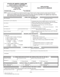 Document preview: Form AOC-A-144 Application for Leave of Absence - North Carolina