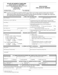 Form AOC-A-144 Application for Leave of Absence - North Carolina