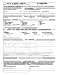 Document preview: Form AOC-A-152 Access Request (Law Enforcement Only) - North Carolina