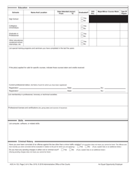 Form AOC-A-133 Application for Employment - North Carolina, Page 2