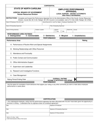Form AOC-A-174 &quot;Employee Performance Appraisal (Legal Support - District Attorneys and Public Defenders)&quot; - North Carolina