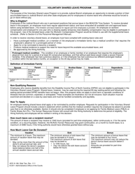 Form AOC-A-166 Application for Participation in Voluntary Shared Leave Program - North Carolina, Page 2