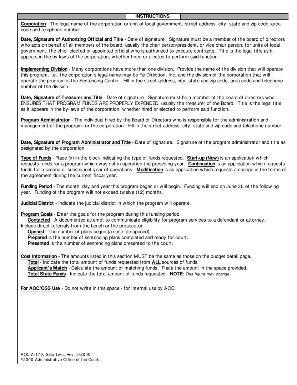 Form AOC-A-179 Application and Agreement for Sentencing Services - North Carolina, Page 2