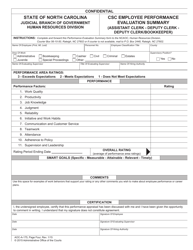 Form AOC-A-175 Clerk of Superior Court Employee Performance Evaluation - North Carolina, Page 4