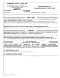 Document preview: Form AOC-A-188 Complaint Form for Nc Judicial Branch Employees - North Carolina