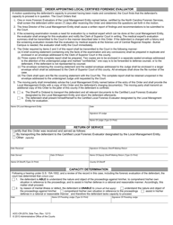 Form AOC-CR-270A Motion and Order Appointing Local Certified Forensic Evaluator (For Offenses Committed on or Before Nov. 30, 2013) - North Carolina, Page 2