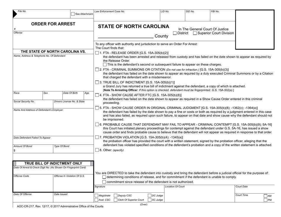 Form AOCCR217 Fill Out, Sign Online and Download Fillable PDF
