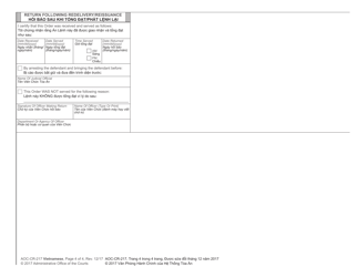 Form AOC-CR-217 VIETNAMESE Order for Arrest - North Carolina (English/Vietnamese), Page 4