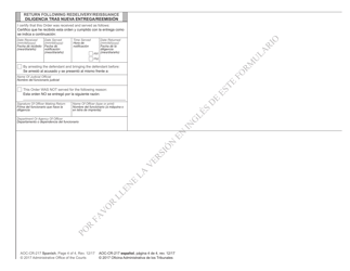 Form AOC-CR-217 SPANISH Order for Arrest - North Carolina (English/Spanish), Page 4