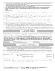 Form AOC-CR-225 Non-capital Criminal Case Trial Level Fee Application Order for Payment Judgment Against Indigent - North Carolina (Vietnamese), Page 4