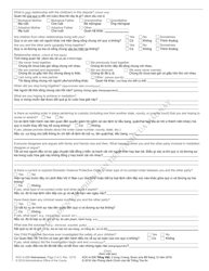 Form AOC-A-208 VIETNAMESE Custody Mediation Intake Form - North Carolina (English/Vietnamese), Page 2